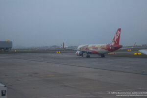 an airplane on the runway