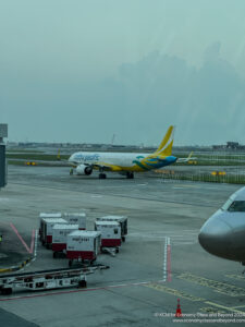 an airplane on the runway