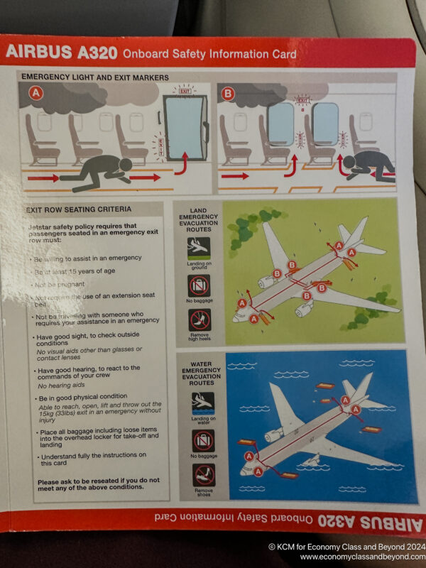 a instructions on a plane