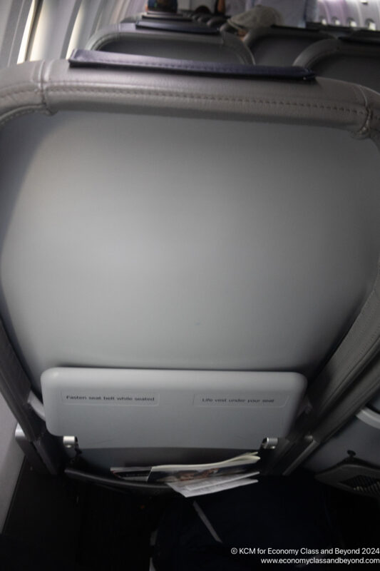 the seat of an airplane