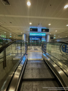 a escalator in a building