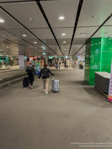 people walking in a terminal with luggage
