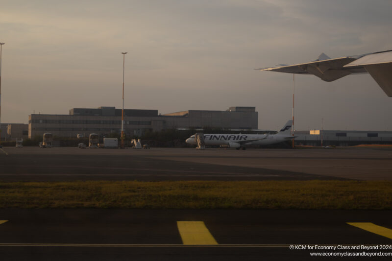 an airplane on the runway