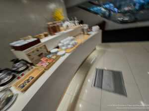 a counter with dishes on it