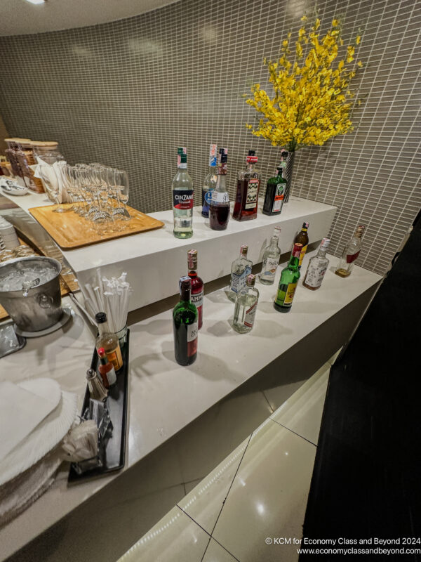 a group of bottles on a counter