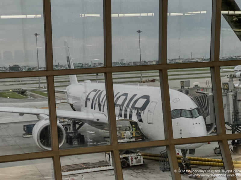 a plane parked at an airport