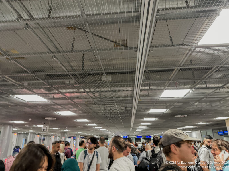 a group of people in a building