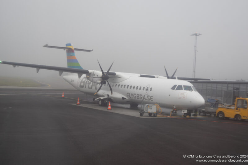 a plane on a runway