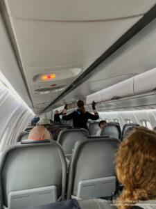 a group of people on an airplane