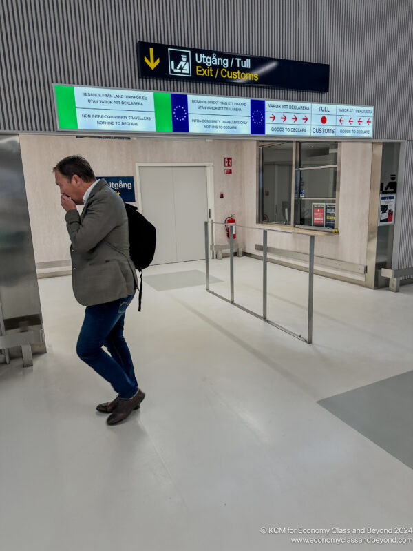 a man walking in a building