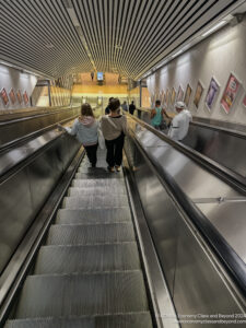 people on an escalator