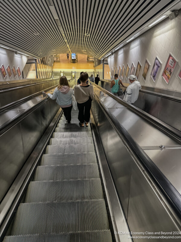 people on an escalator