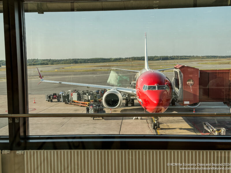 a plane on the runway