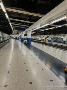 a person walking on a platform