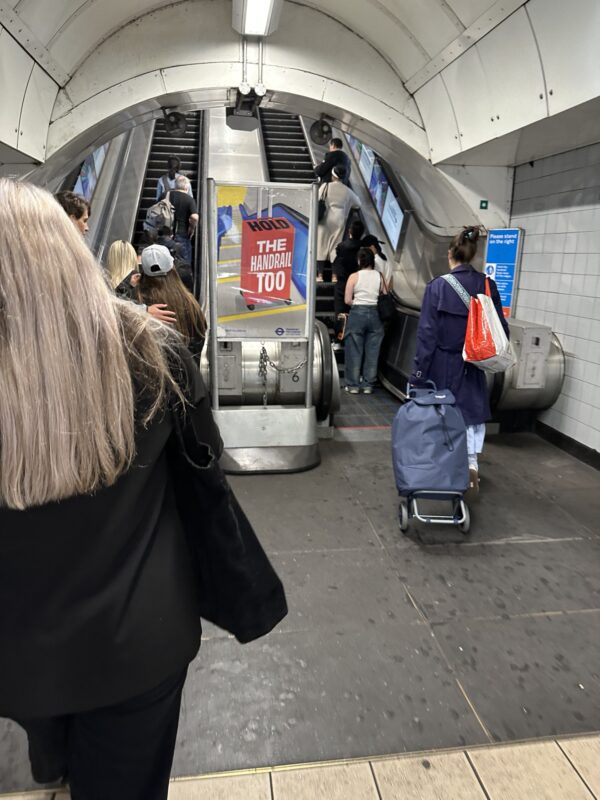 people on an escalator