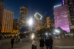 a group of people in Millennium Park