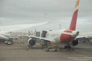 a plane parked at an airport