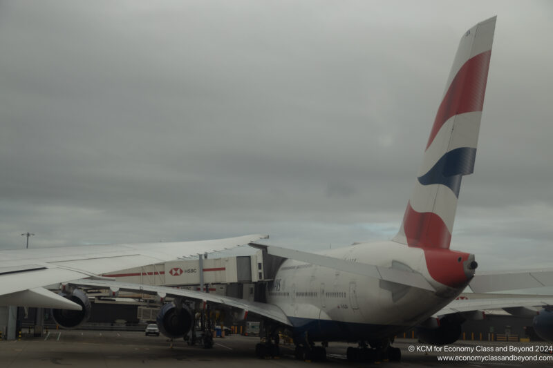 an airplane parked at an airport