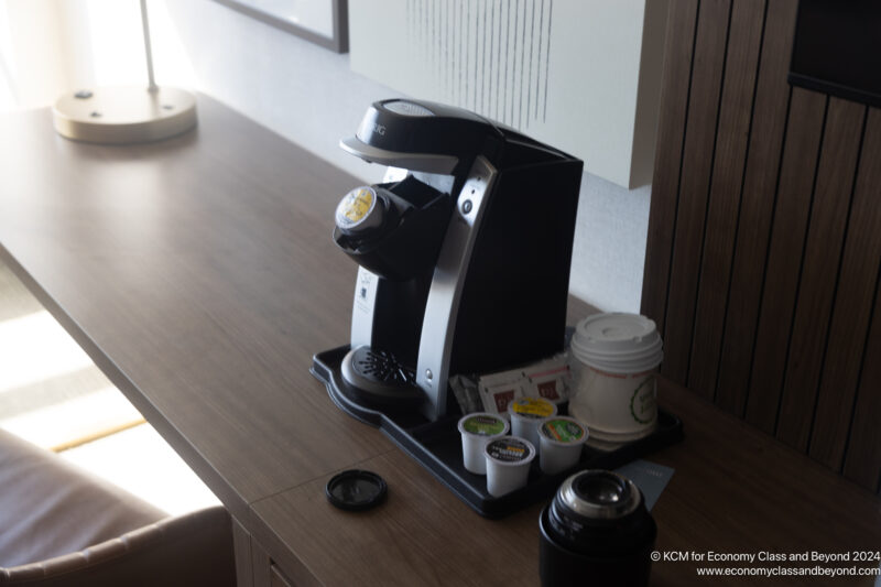 a coffee maker on a table