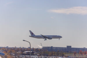 a plane flying in the sky