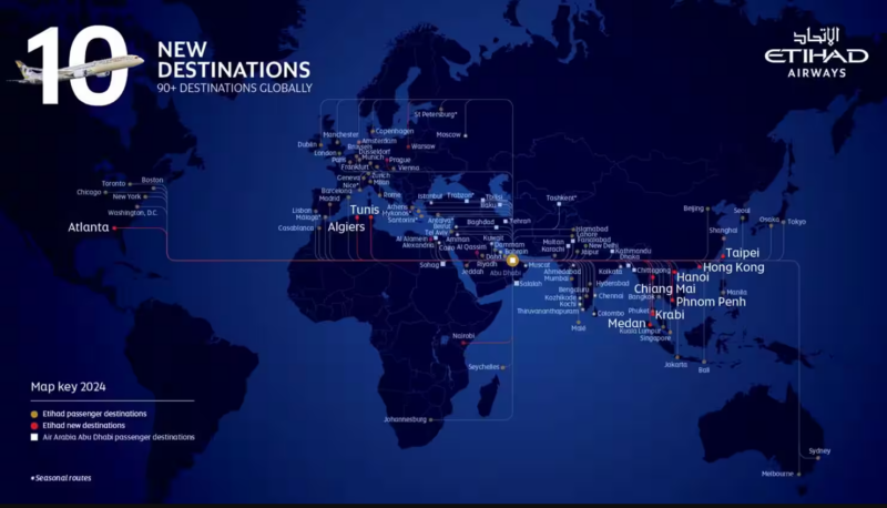 Etihad New Routes - Image Etihad