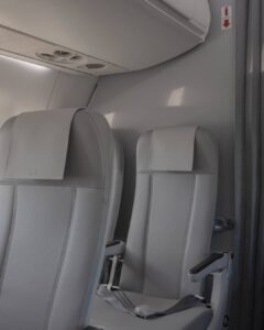 a seat in an airplane