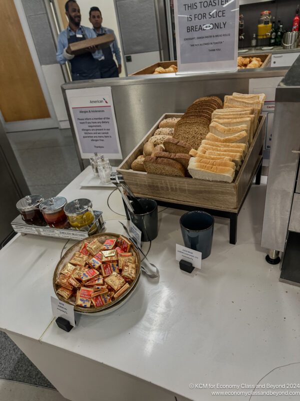 a tray of bread and candy on a table