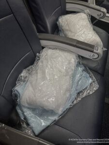 a plastic bag on a seat