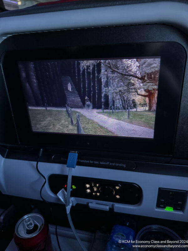 a screen on a vehicle