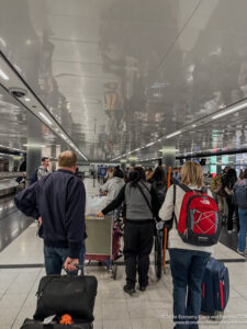 a group of people in a terminal