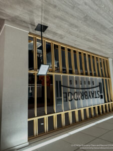 a window with a sign on it