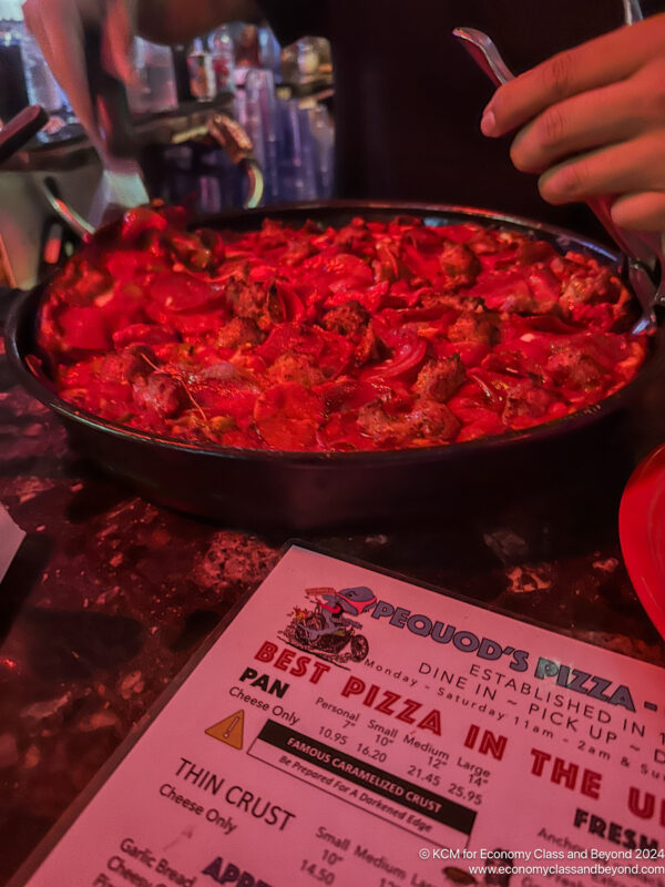 a pan of food on a table