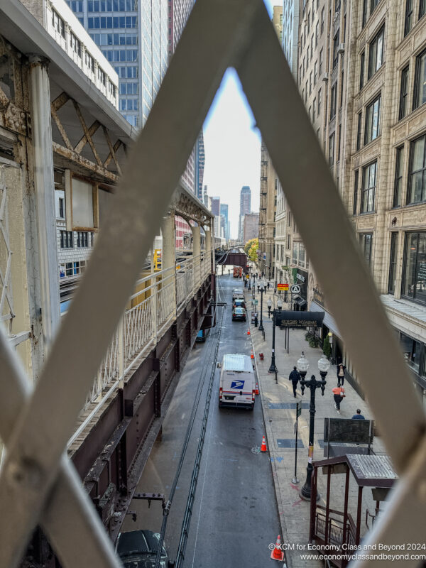 a view of a street from a bridge