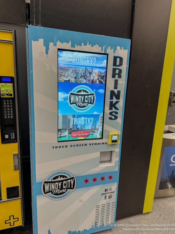 a vending machine with a screen