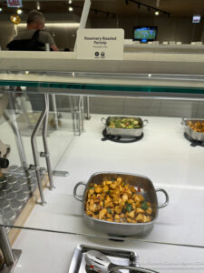 a pans of food on a counter