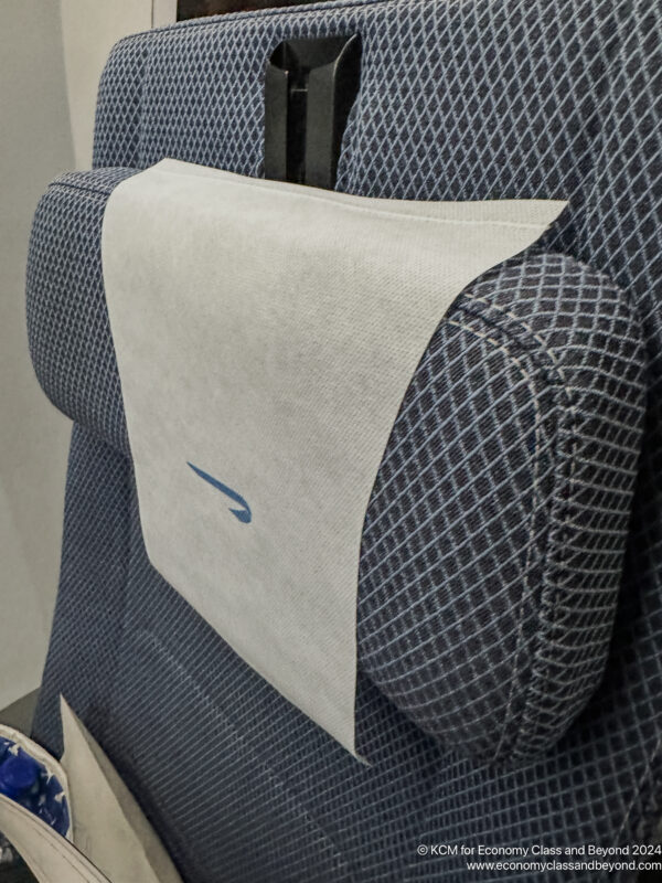 a tissue on a seat