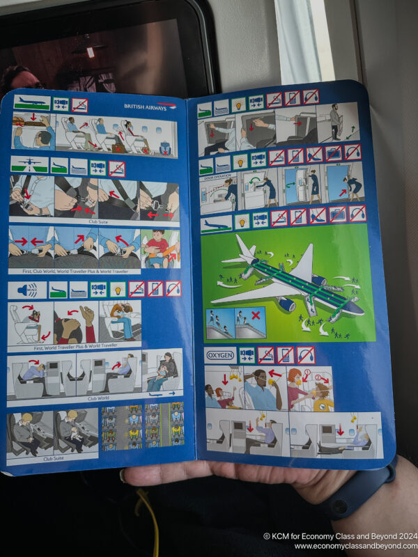 a blue book with images of an airplane