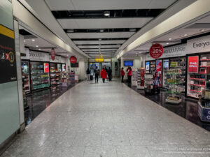 people inside a building with a store