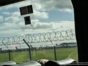 a view from a window of an airplane