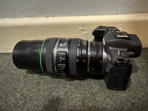 a camera with a long lens