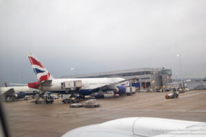 an airplane at an airport