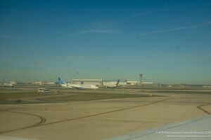 an airplane on the runway