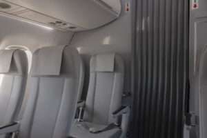 a white seats in a plane