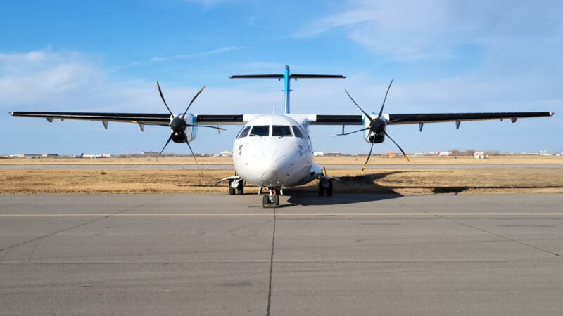 a plane on the runway