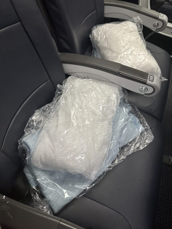 a plastic bag on a seat