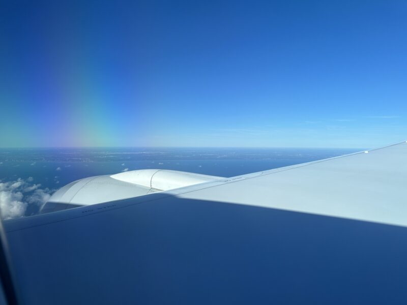 a rainbow over the sky