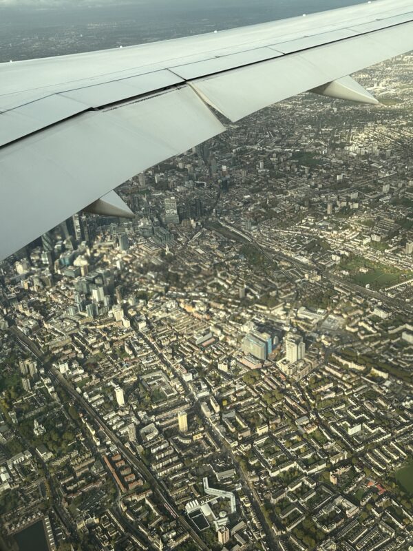 an aerial view of a city