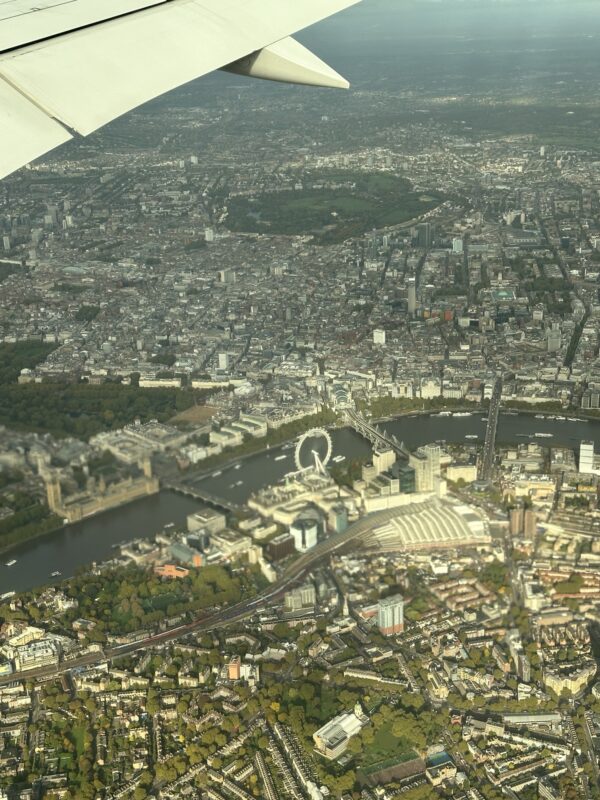 an aerial view of a city