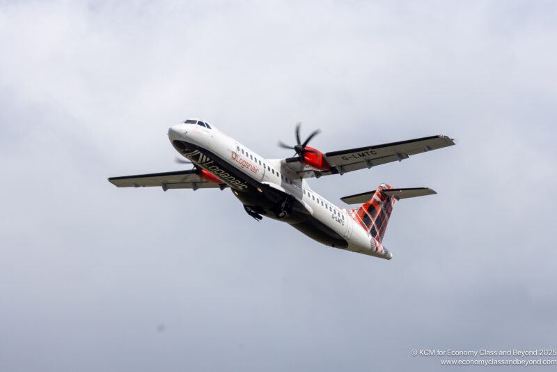 Loganair ATR72-600 climbing out of Dublin Airport - Image, Economy Class and Beyond