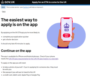 UK Electronic Travel Authorisation - Image, gov.uk